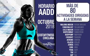 HORARIO AADD OCTUBRE 2018 EN COSTAFITNESS CHICLANA
